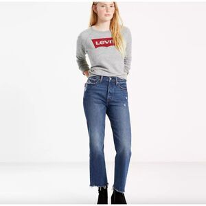Levi's Premium Wedgie Fit Straight Women's Jeans Raw Hem Lasting Impression 24